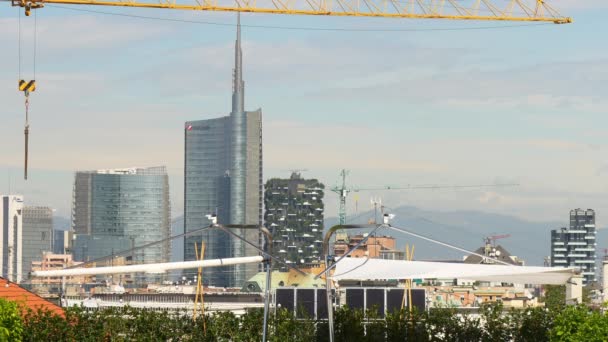 Milan stadsbilden taket ovanifrån — Stockvideo