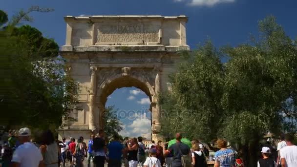 Arch of Titus Roman Forum — Stock Video