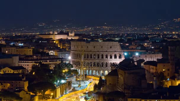 Noite Roma tráfego — Vídeo de Stock