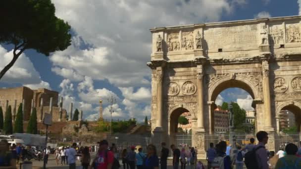 Boog van Titus Romeinse Forum — Stockvideo