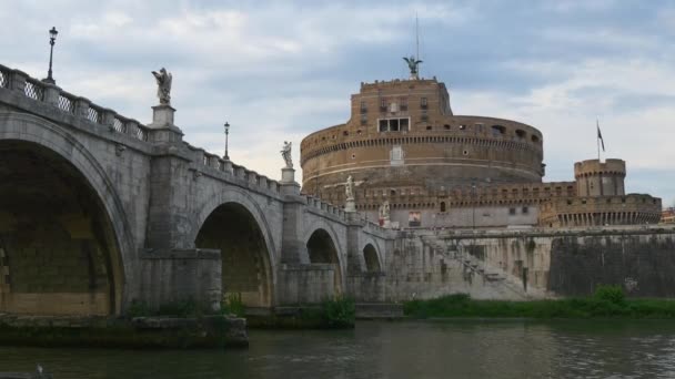 Aerial Castel Sant angelo fortress — Stock Video