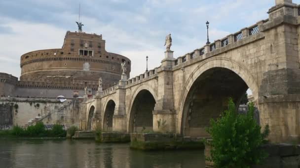 Antenowe twierdzy Castel Sant angelo — Wideo stockowe