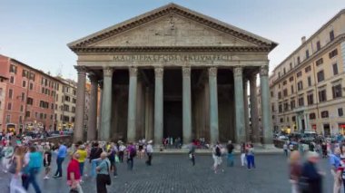 İtalya yaz alacakaranlık Roma şehir ünlü pantheone açık panorama 4k zaman atlamalı