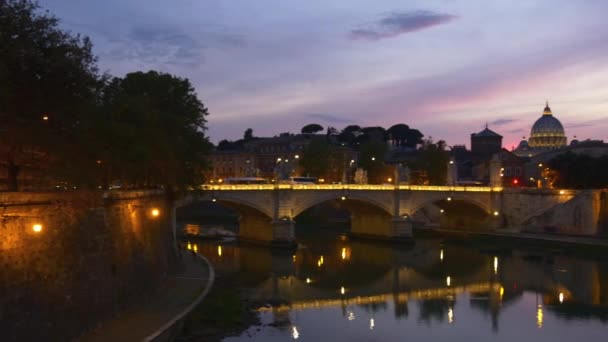 Ponte Sant Angelo Bridge — Stok video