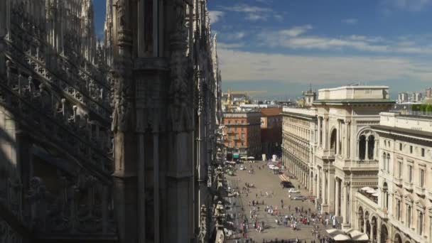 Dach der Piazza del Duomo — Stockvideo