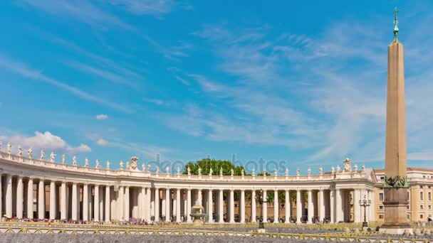 Olaszország nyári nap kék ég Vatikáni piazza san pietro oldalán panoráma 4k idő telik el — Stock videók