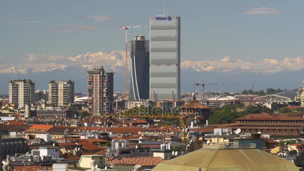 米兰城市景观屋顶顶视图 — 图库视频影像