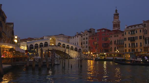 Мост Риальто в Венеции — стоковое видео