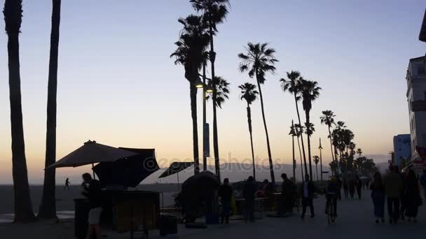 Les gens se réveillent sur la plage de Venise — Video