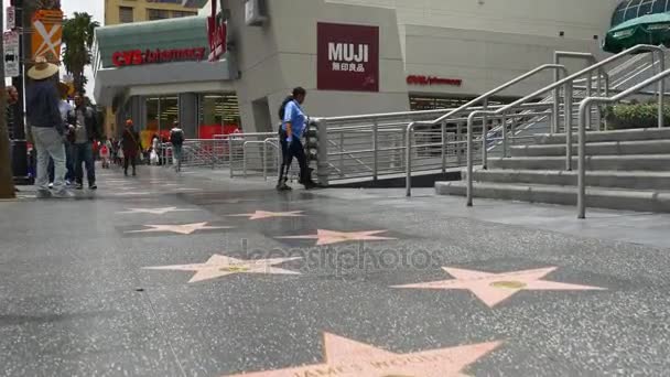 Hollywood Boulevard chodníku slávy — Stock video