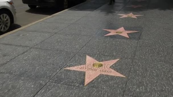 Hollywood Boulevard chodníku slávy — Stock video