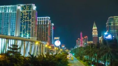 Macau taipa Adası gece trafik