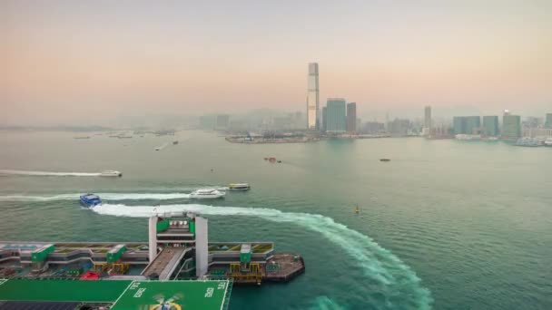 Panorama du paysage urbain de Hong Kong — Video