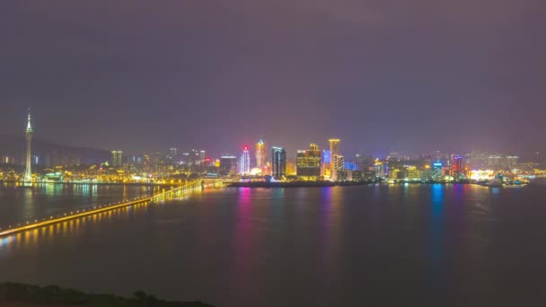 Macao taipa isla tráfico nocturno — Vídeo de stock