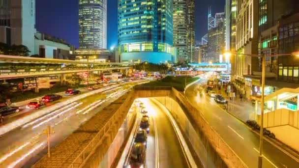 夜香港交通全景 — 图库视频影像