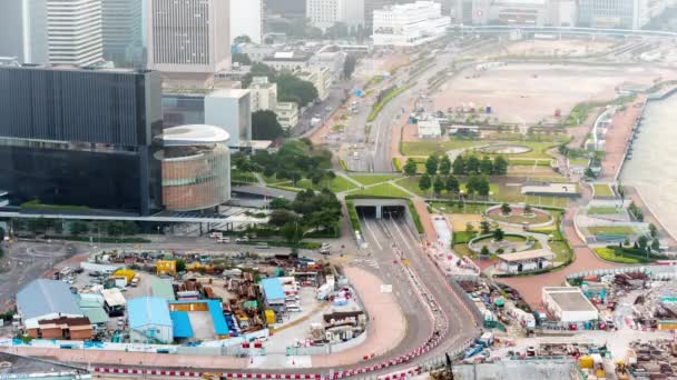 Día Hong Kong panorama del tráfico — Vídeo de stock