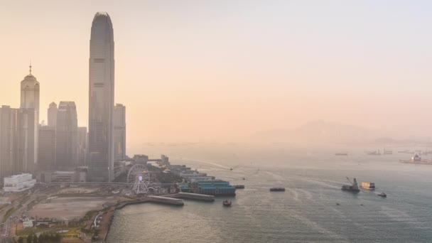 Panorama pemandangan kota Hong Kong — Stok Video