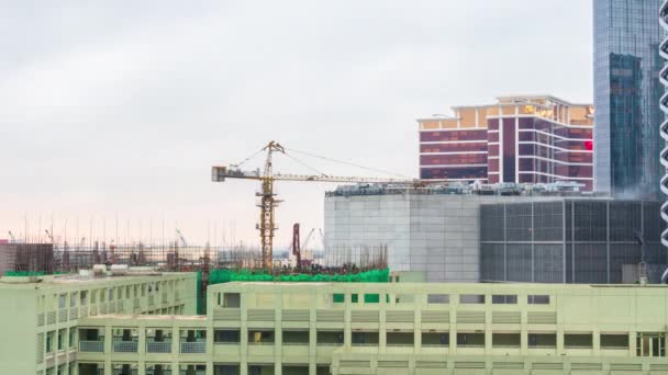 Macau şehir inşaat panorama — Stok video