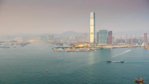 Panorama da paisagem urbana de Hong Kong — Vídeo de Stock
