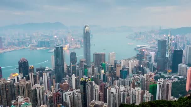 Гонконг міський пейзаж Панорама — стокове відео
