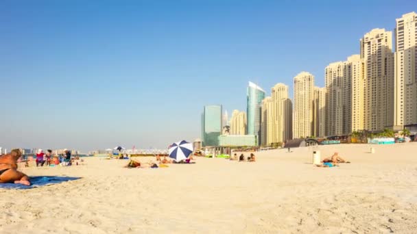 Dubai beach lagoon panorama — Stockvideo