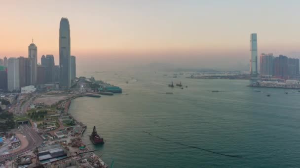 Hong Kong cityscape panorama — Stok video