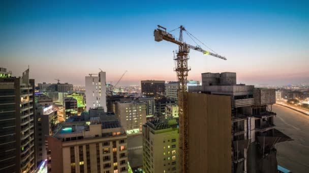 Dubai marina constriction panorama — Video