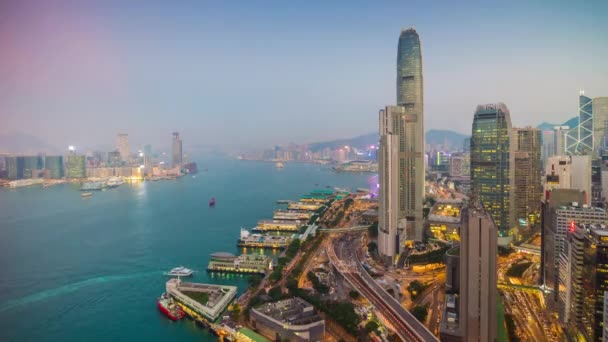 Panorama dopravní den Hong Kong — Stock video