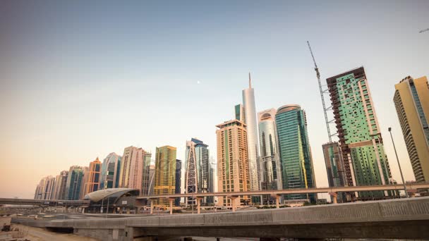 Dubai marina staden palm bay panorama — Stockvideo