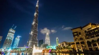 Dubai'deki Burj Dubai gece