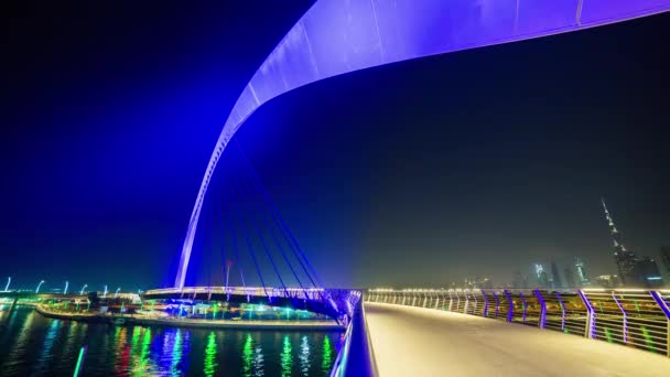 著名的迪拜运河桥 — 图库视频影像