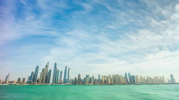 Dubai marina city palm bay panorama — Wideo stockowe