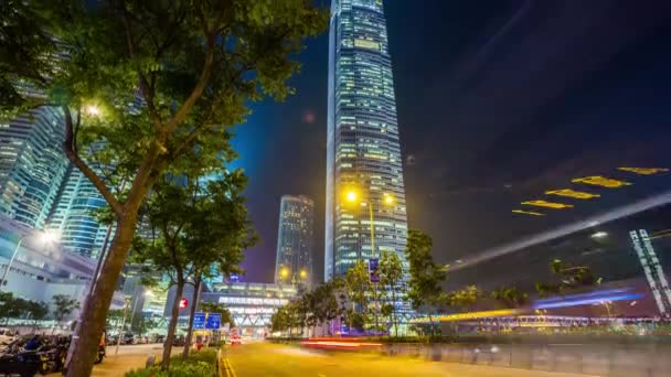 夜香港交通全景 — 图库视频影像