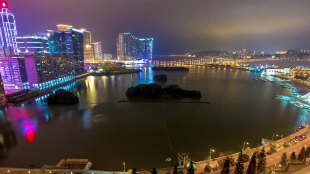 Ruchu nocnego wyspie taipa Macau — Wideo stockowe