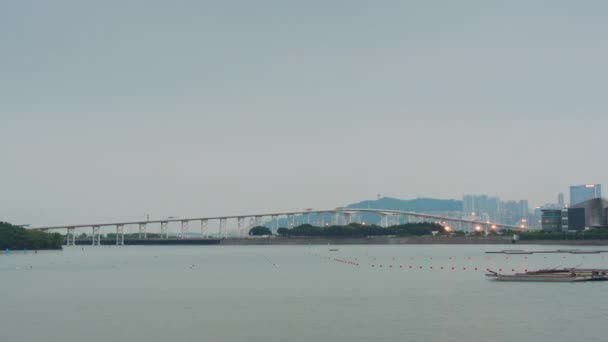 Stadtpanorama der Insel Macau-Taipa — Stockvideo