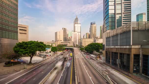 Giorno Hong Kong panorama del traffico — Video Stock