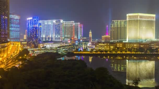 Panorama du paysage urbain de l'île de Macao taipa — Video