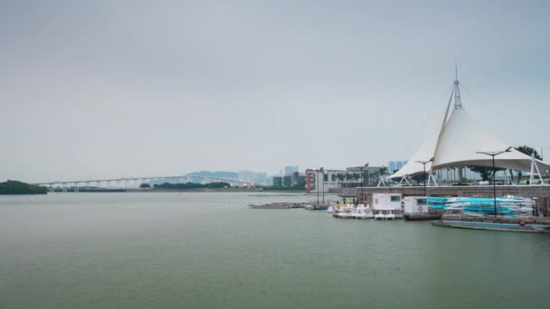 Macau taipa island stadsbild panorama — Stockvideo