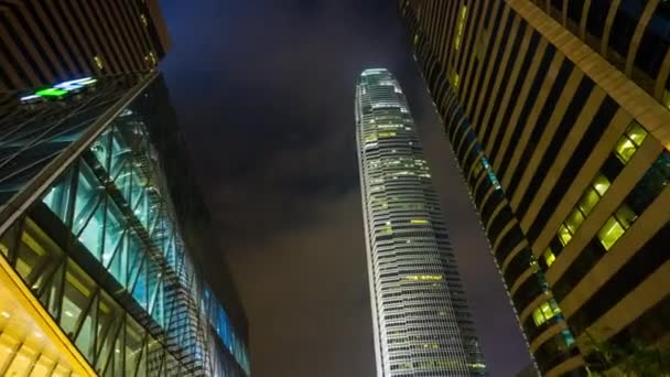 밤 홍콩 풍경 파노라마 — 비디오