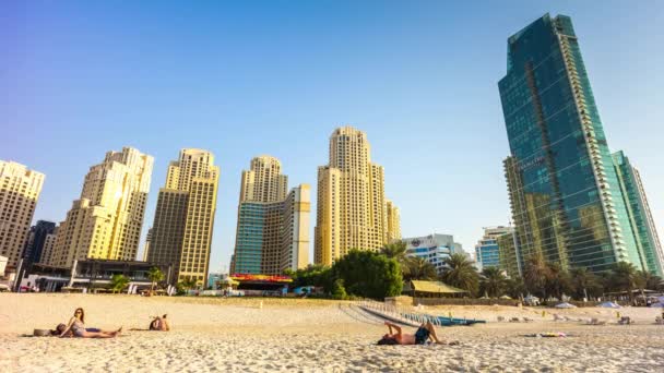 Dubai beach lagoon panorama — Stockvideo