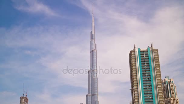 Дубай пристань города Палм-Бей панорама — стоковое видео