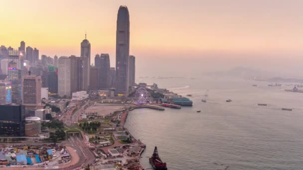 Hong Kong cityscape panorama — Stok video