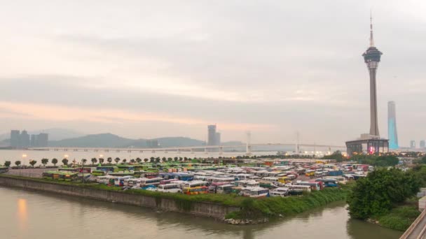 Macau taipa eiland stadsgezicht panorama — Stockvideo