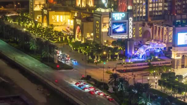 Macau taipa Adası gece trafik — Stok video