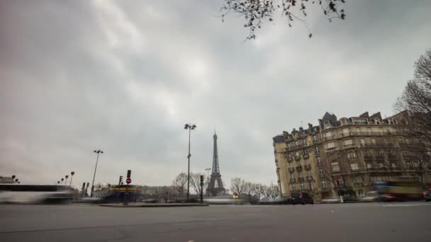 Eiffel Tower at night — Stock Video