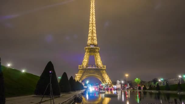 Torre Eiffel di notte — Video Stock