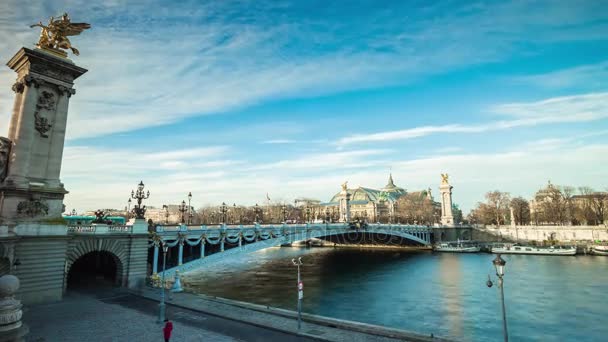 Seine floden i Paris — Stockvideo