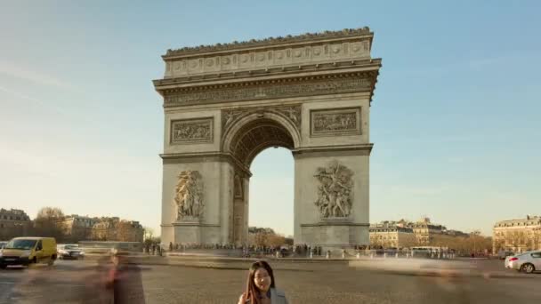 巴黎胜利拱门 — 图库视频影像