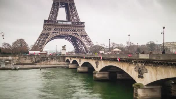 Gród Paryż z wieży Eiffla — Wideo stockowe