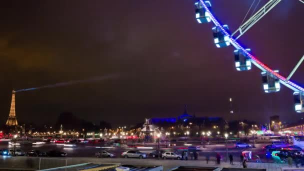 Pariserhjul på Concorde square — Stockvideo